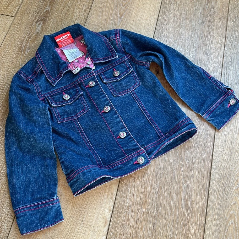 Hello Kitty Girls Size 4 Rhinestone Blue Jean Jacket
